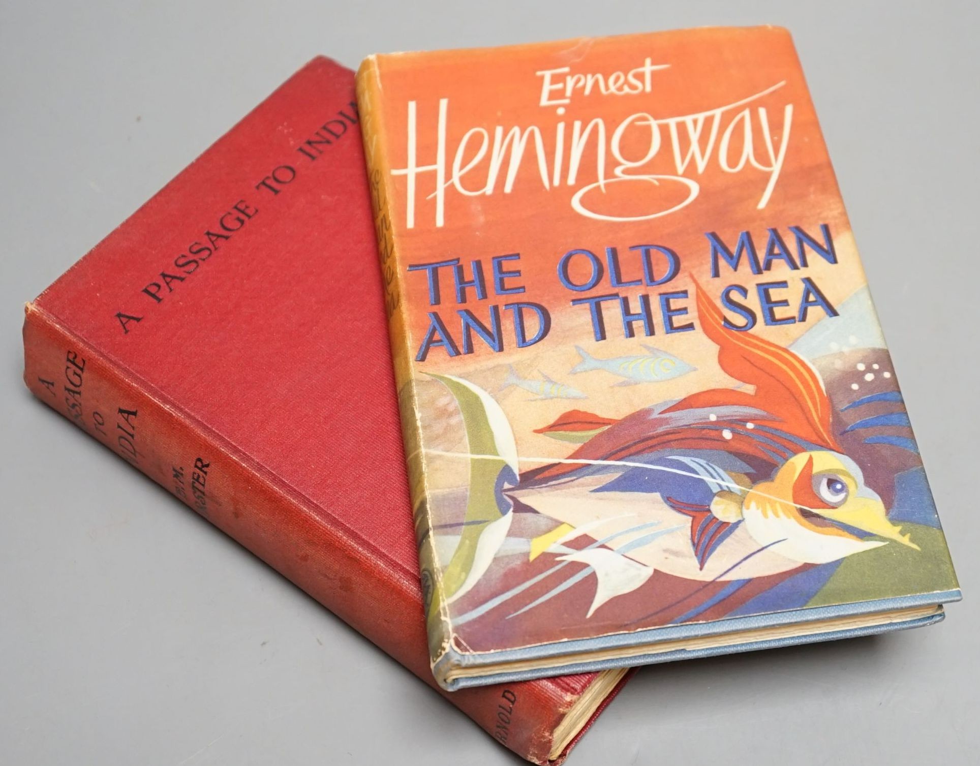 A passage to India, EM Forester and The old man and the sea, Ernest Hemingway, 2 vols.